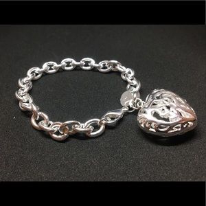 925 Sterling Silver Heart End Chain Bracelet